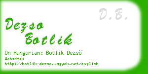 dezso botlik business card