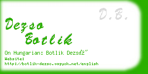 dezso botlik business card